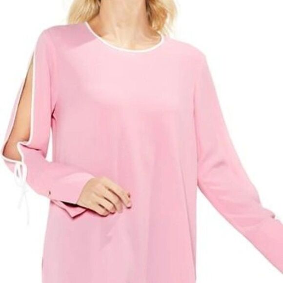 Vince Camuto Split Sleeve Top size Small in Pink - Picture 1 of 13